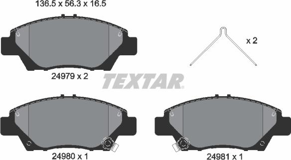 Textar 2497901 - Kit pastiglie freno, Freno a disco autozon.pro