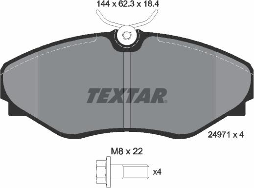 Textar 2497101 - Kit pastiglie freno, Freno a disco autozon.pro