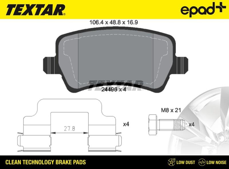 Textar 2449601CP - Kit pastiglie freno, Freno a disco autozon.pro