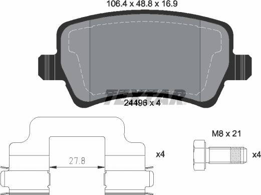 Textar 2449601 - Kit pastiglie freno, Freno a disco autozon.pro