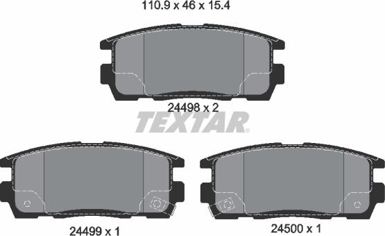 Textar 2449801 - Kit pastiglie freno, Freno a disco autozon.pro