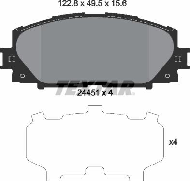 Textar 2445101 - Kit pastiglie freno, Freno a disco autozon.pro