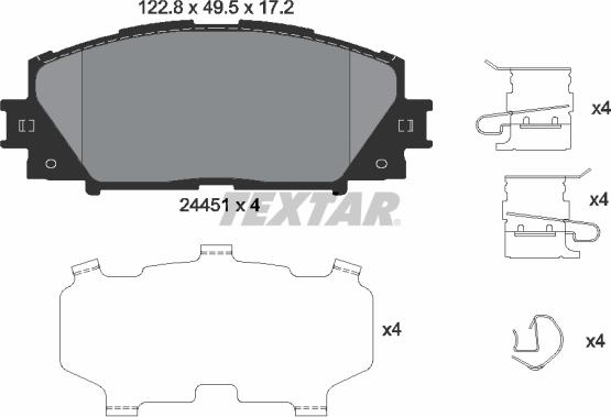 Textar 2445103 - Kit pastiglie freno, Freno a disco autozon.pro