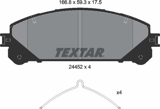 Textar 2445201 - Kit pastiglie freno, Freno a disco autozon.pro