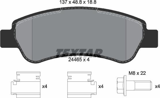 Textar _2446501 - Kit pastiglie freno, Freno a disco autozon.pro