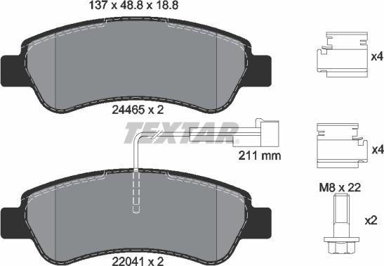 Textar 2446503 - Kit pastiglie freno, Freno a disco autozon.pro