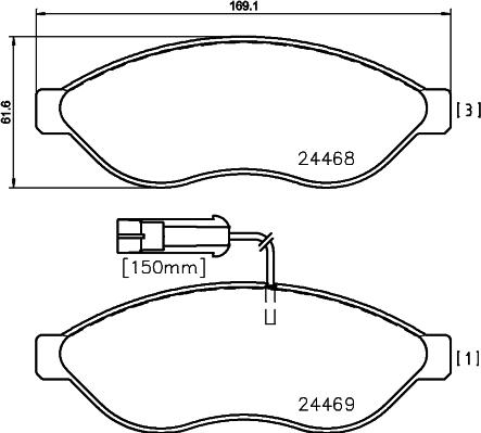 Textar 2446801 - Kit pastiglie freno, Freno a disco autozon.pro