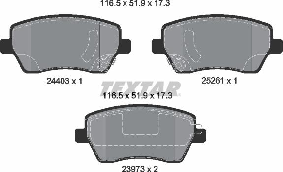 Textar 2440301 - Kit pastiglie freno, Freno a disco autozon.pro