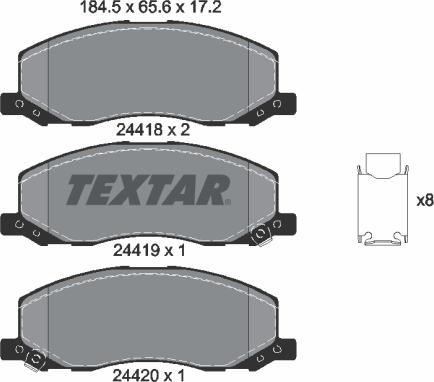 Textar 2441801 - Kit pastiglie freno, Freno a disco autozon.pro