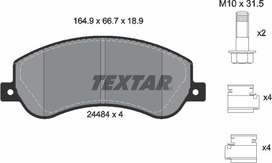 Textar 2448404 - Kit pastiglie freno, Freno a disco autozon.pro