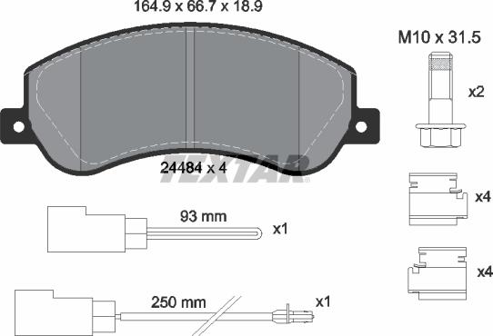 Textar 2448401 - Kit pastiglie freno, Freno a disco autozon.pro