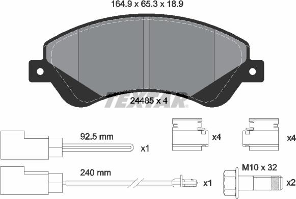 Textar 2448501 - Kit pastiglie freno, Freno a disco autozon.pro