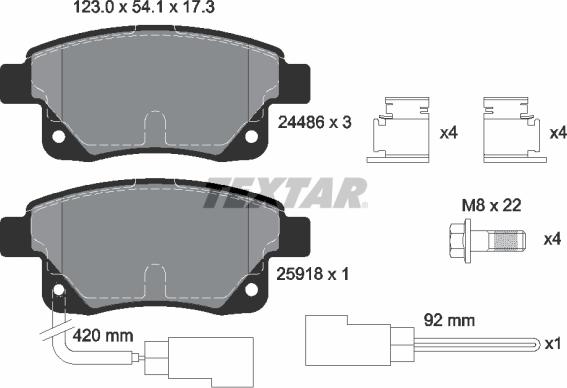 Textar 2448601 - Kit pastiglie freno, Freno a disco autozon.pro