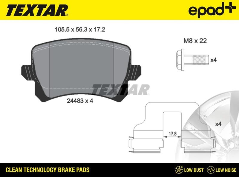 Textar 2448301CP - Kit pastiglie freno, Freno a disco autozon.pro