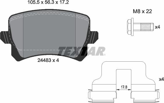 Textar 2448301 - Kit pastiglie freno, Freno a disco autozon.pro