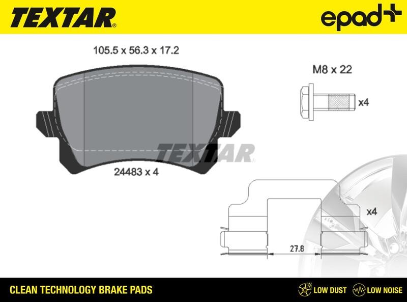 Textar 2448302CP - Kit pastiglie freno, Freno a disco autozon.pro