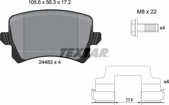 Textar 2448302 - Kit pastiglie freno, Freno a disco autozon.pro