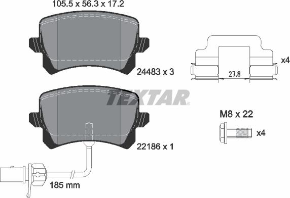 Textar 2448307 - Kit pastiglie freno, Freno a disco autozon.pro