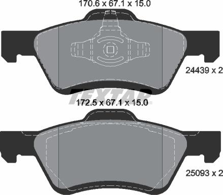 Textar 2443901 - Kit pastiglie freno, Freno a disco autozon.pro