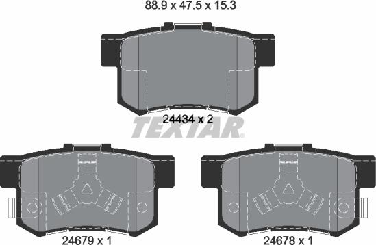 Textar 2443402 - Kit pastiglie freno, Freno a disco autozon.pro