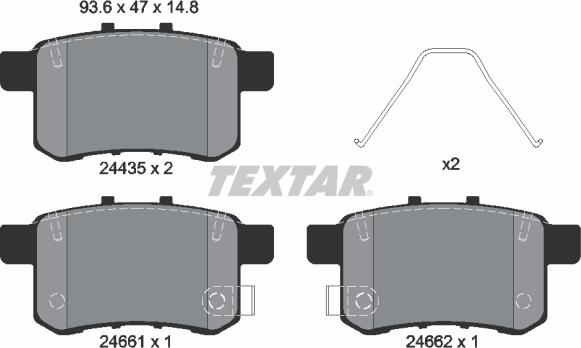 Textar 2443501 - Kit pastiglie freno, Freno a disco autozon.pro