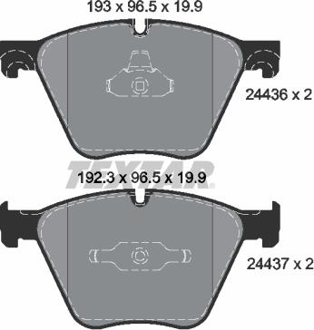 Textar 2443601 - Kit pastiglie freno, Freno a disco autozon.pro