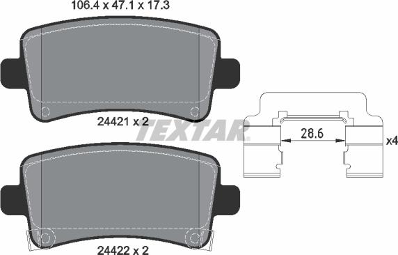 Textar 2442102 - Kit pastiglie freno, Freno a disco autozon.pro