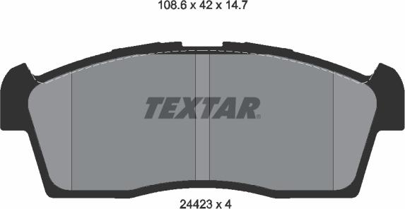 Textar 2442301 - Kit pastiglie freno, Freno a disco autozon.pro