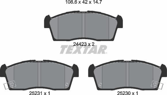 Textar 2442302 - Kit pastiglie freno, Freno a disco autozon.pro