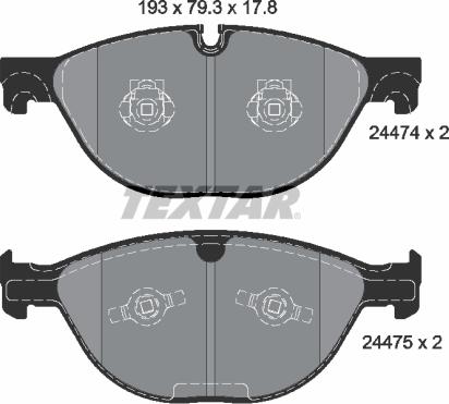 Textar 2447401 - Kit pastiglie freno, Freno a disco autozon.pro