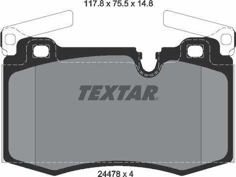 Textar 2447801 - Kit pastiglie freno, Freno a disco autozon.pro