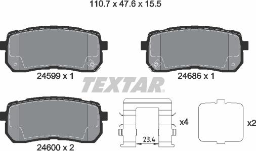 Textar 2459904 - Kit pastiglie freno, Freno a disco autozon.pro