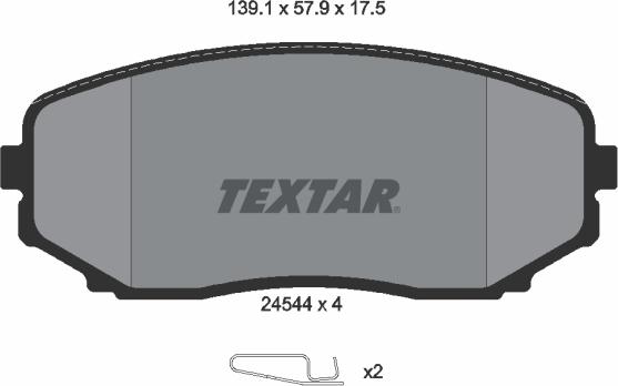 Textar 2454401 - Kit pastiglie freno, Freno a disco autozon.pro