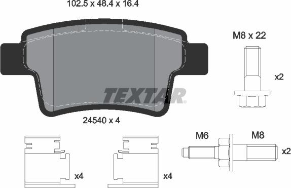 Textar 2454001 - Kit pastiglie freno, Freno a disco autozon.pro