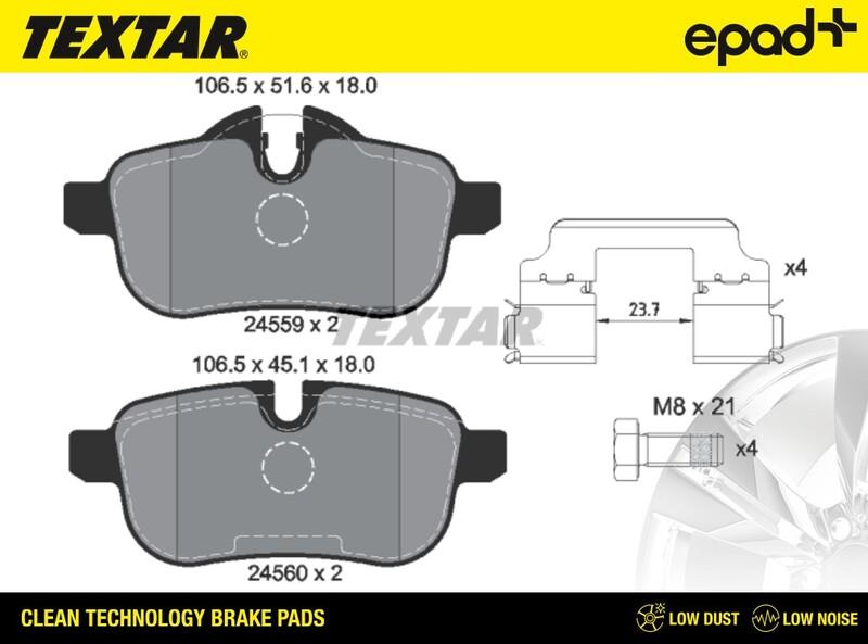 Textar 2455901CP - Kit pastiglie freno, Freno a disco autozon.pro