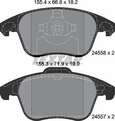 Textar 2455801 - Kit pastiglie freno, Freno a disco autozon.pro