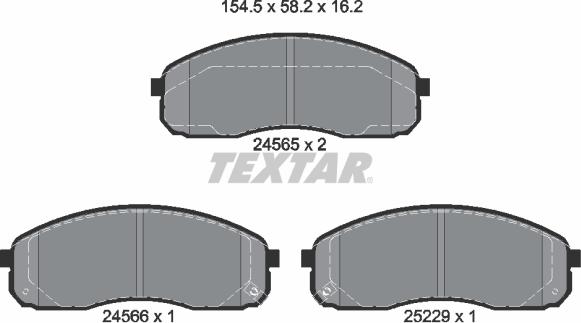 Textar 2456501 - Kit pastiglie freno, Freno a disco autozon.pro