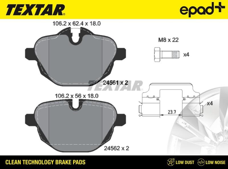 Textar 2456101CP - Kit pastiglie freno, Freno a disco autozon.pro