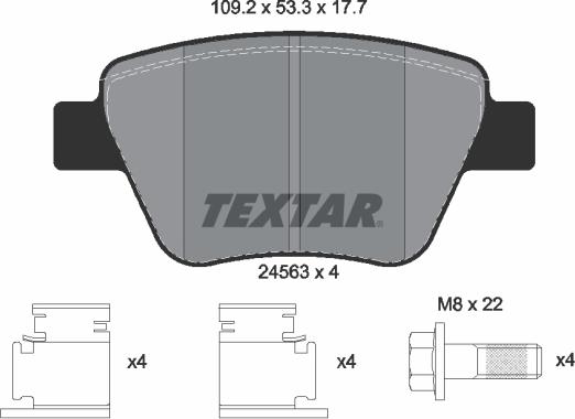 Textar 2456301 - Kit pastiglie freno, Freno a disco autozon.pro