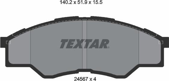 Textar 2456701 - Kit pastiglie freno, Freno a disco autozon.pro