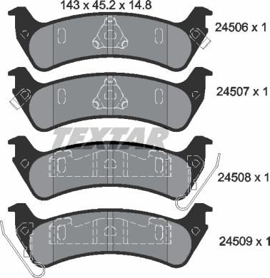 Textar 2450601 - Kit pastiglie freno, Freno a disco autozon.pro