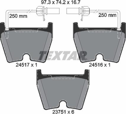 Textar 2451701 - Kit pastiglie freno, Freno a disco autozon.pro