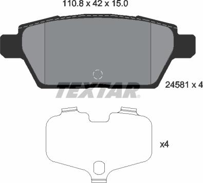 Textar 2458101 - Kit pastiglie freno, Freno a disco autozon.pro