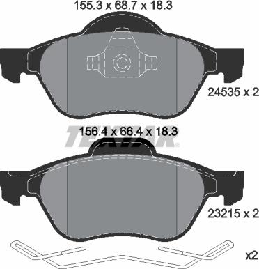 Textar 2453501 - Kit pastiglie freno, Freno a disco autozon.pro