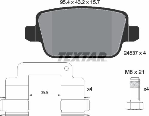 Textar 2453701 - Kit pastiglie freno, Freno a disco autozon.pro