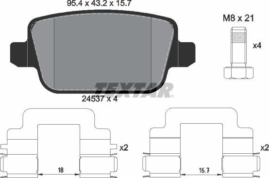 Textar 2453703 - Kit pastiglie freno, Freno a disco autozon.pro