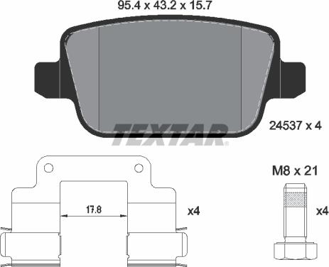 Textar 2453702 - Kit pastiglie freno, Freno a disco autozon.pro