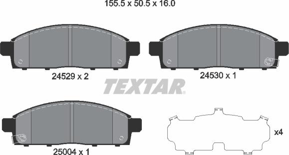 Textar 2452901 - Kit pastiglie freno, Freno a disco autozon.pro