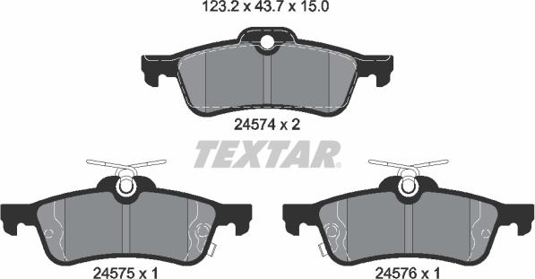 Textar 2457401 - Kit pastiglie freno, Freno a disco autozon.pro