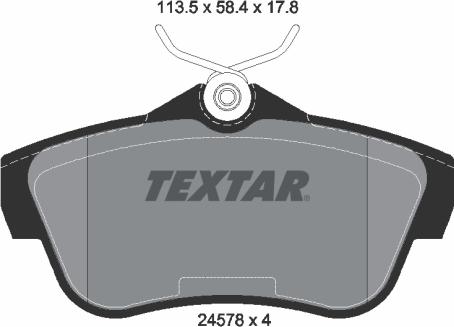 Textar 2457803 - Kit pastiglie freno, Freno a disco autozon.pro